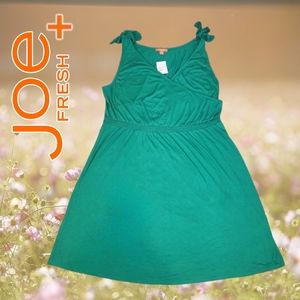 NWT Women's Joe Fresh+ Summer Sleeveless Dress in Grass Green Size: 3X